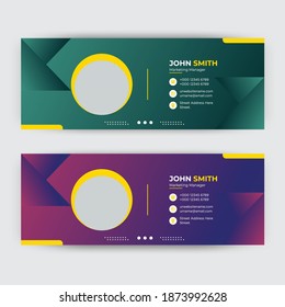 Email signature template design or email footer and personal social media cover	