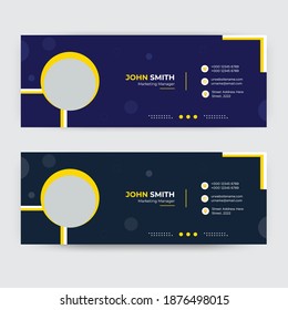 Email signature template design or email footer and personal social media cover	