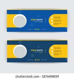 Email signature template design or email footer and personal social media cover	