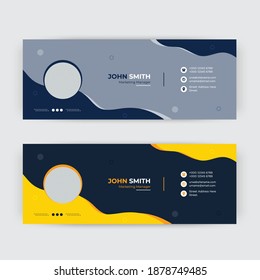 Email signature template design or email footer and personal social media cover	