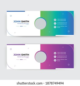 Email signature template design or email footer and personal social media cover	