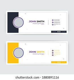 Email signature template design or email footer and personal social media cover	