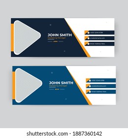 Email signature template design or email footer and personal social media cover	