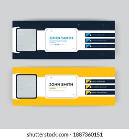 Email signature template design or email footer and personal social media cover	