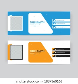 Email signature template design or email footer and personal social media cover	