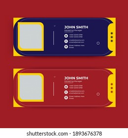 Email signature template design or email footer and personal social media cover