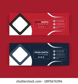 Email signature template design or email footer and personal social media cover