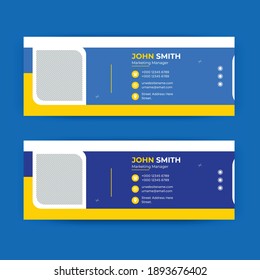 Email signature template design or email footer and personal social media cover