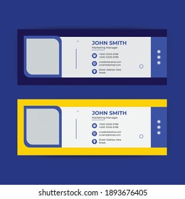 Email signature template design or email footer and personal social media cover