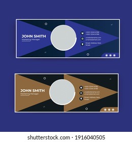 Email signature template design or email footer and personal social media cover	