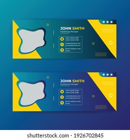Email signature template design or email footer and personal social media cover