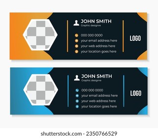 Email signature template design, email footer and personal social media cover templates 