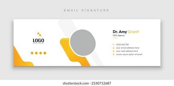 Email signature template design or email footer template design with personal profile design