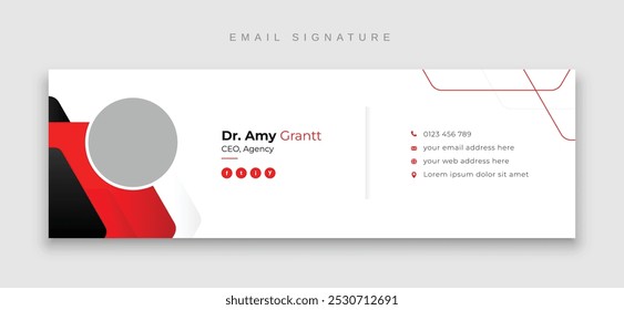 Email signature template design or email footer template design with personal profile design