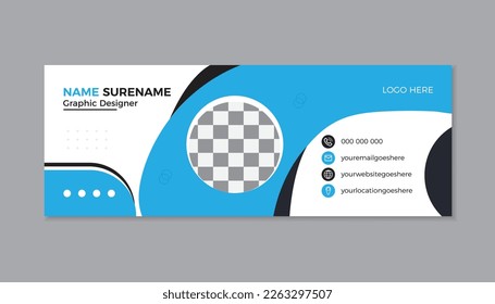 Email signature template design with green color. business e signature vector design.