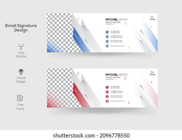 Email Signature Template Design, Modern Design.