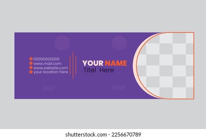 Email signature template design personal set special modern creative minimal address .
Email Footer and Personal Social Media Cover Design Template.Business email signature banner.

