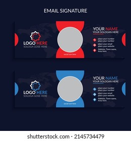 Email Signature template design, Professional Email Signature Template design eps 10
