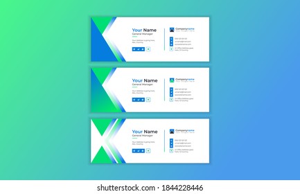 Email signature template design set corporate email footer vector banner