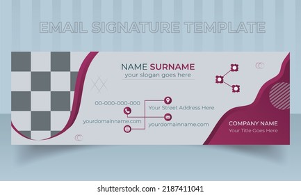 Email signature template design social media post