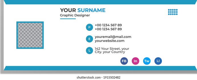 Vector de diseño de plantillas de firmas de correo electrónico