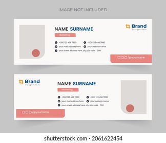 Diseño de plantillas de firmas de correo electrónico. Ilustración Vectorial Del Diseño De Firma De Correo Electrónico Corporativo.