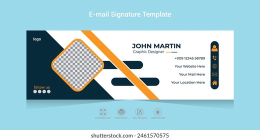  Email Signature Template Design or Vector Illustration Of Corporate Email Signature Design.