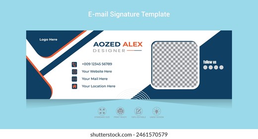  Email Signature Template Design or Vector Illustration Of Corporate Email Signature Design.