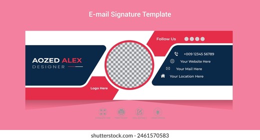  Email Signature Template Design or Vector Illustration Of Corporate Email Signature Design.