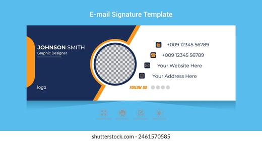  Email Signature Template Design or Vector Illustration Of Corporate Email Signature Design.