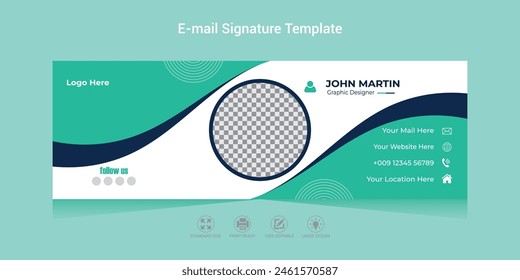  Email Signature Template Design or Vector Illustration Of Corporate Email Signature Design.
