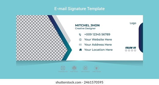  Email Signature Template Design or Vector Illustration Of Corporate Email Signature Design.