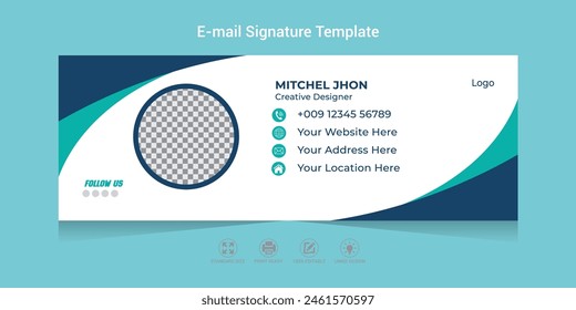  E-Mail-Signatur Vorlage Design oder Vektorillustration von Corporate Sound E-Mail Signature Design.