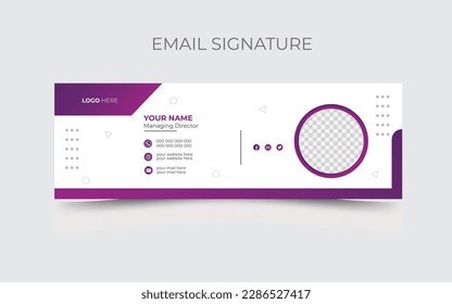 Email signature template or email footer and facebook cover design .