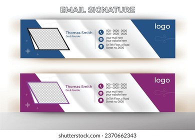 
Email Signature template or Email Footer. modern and creative email signature design template for business 
