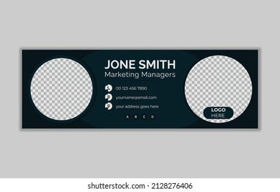 Email signature template or email footer and personal social media cover design, Flat And Modern Email Signature Template, e-mail signature templates