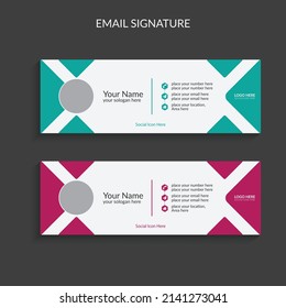 Email signature template or email footer and personal social media cover design