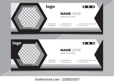 Email Signature Template, email footer and personal social media cover templates, corporate email signature templates, Professional Email Signature with author photo Premium Design.