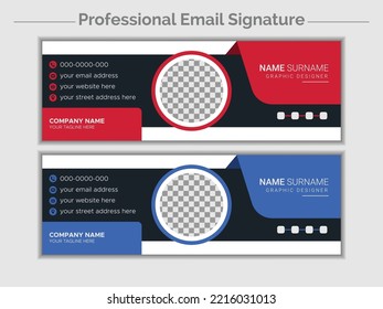 Email signature template or email footer and personal social media cover design svg