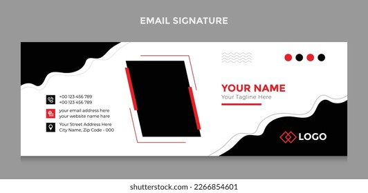 Email signature template or email footer and personal social media cover design