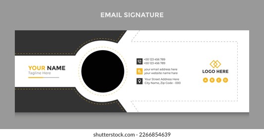 Email signature template or email footer and personal social media cover design