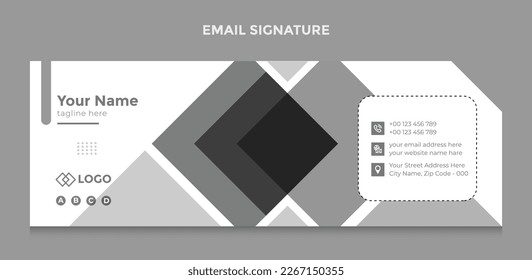 Email signature template or email footer and personal social media cover design