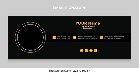 Email signature template or email footer and personal social media cover design