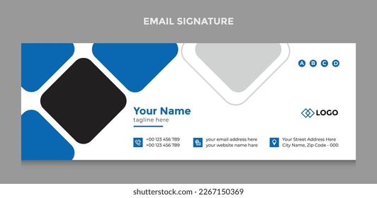 Email signature template or email footer and personal social media cover design