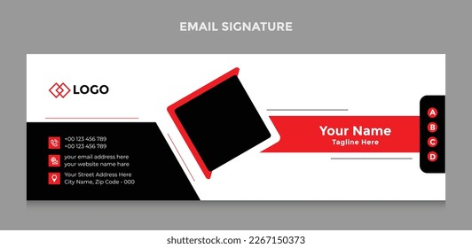 Email signature template or email footer and personal social media cover design