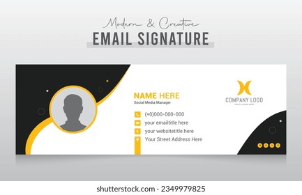 Email signature template or email footer and personal social media cover design