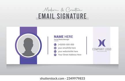 Email signature template or email footer and personal social media cover design