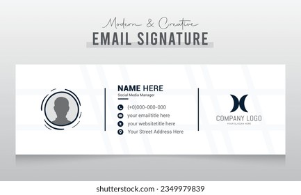 Email signature template or email footer and personal social media cover design