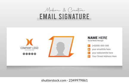 Email signature template or email footer and personal social media cover design