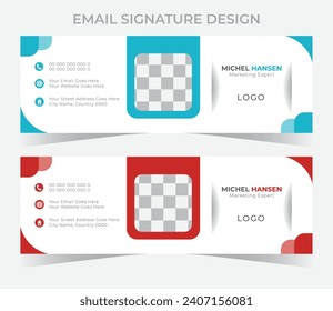 Email signature template or email footer and personal social media cover design